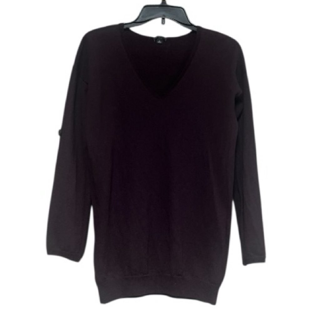 Ann Taylor Purple V-Neck Wool Sweater